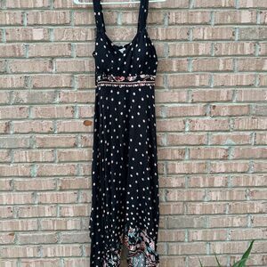 American Rag Black and Pink Floral Maxi Dress